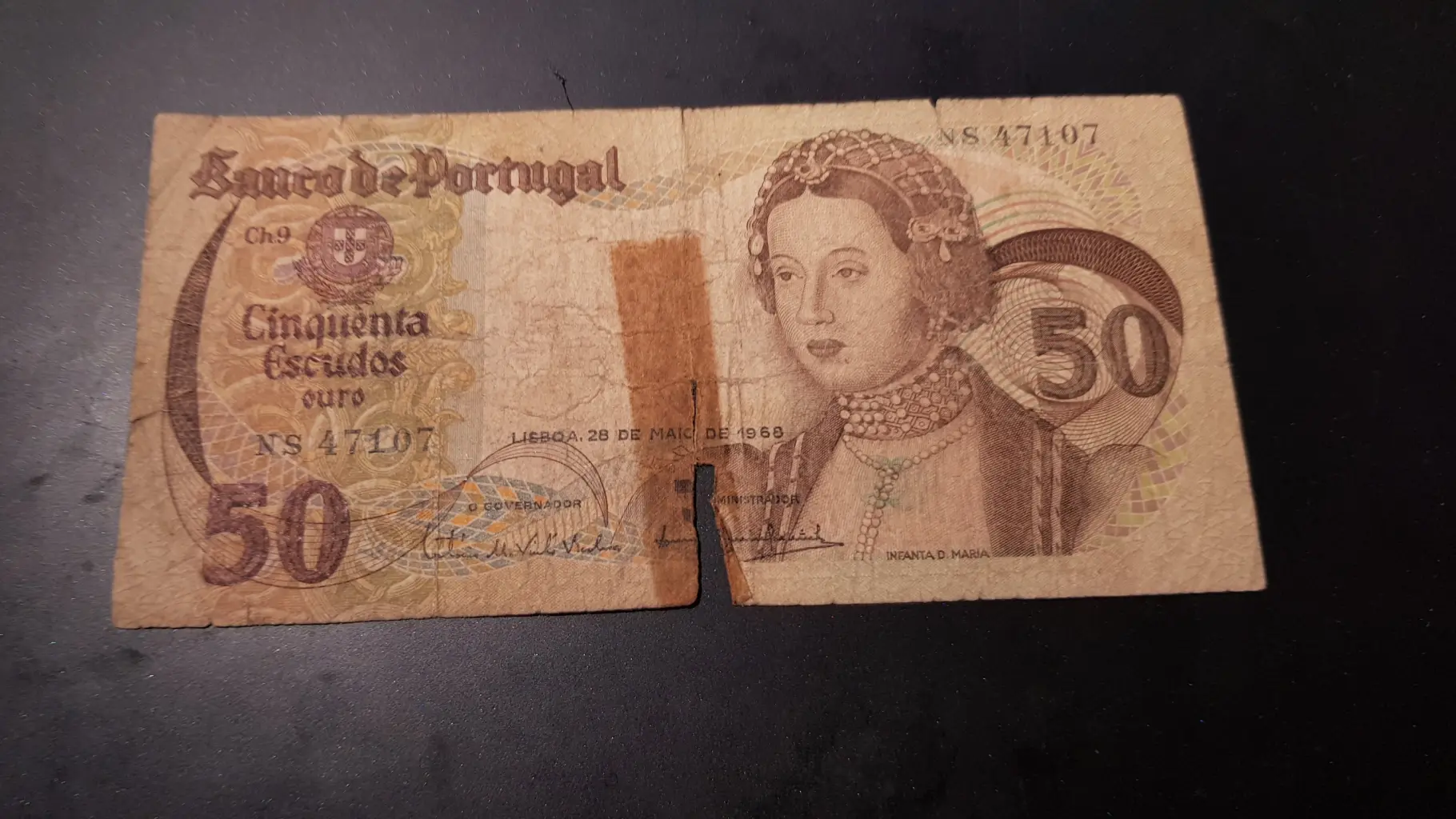 Bancnotă 50 Escudos 1968, PORTUGALIA, G
